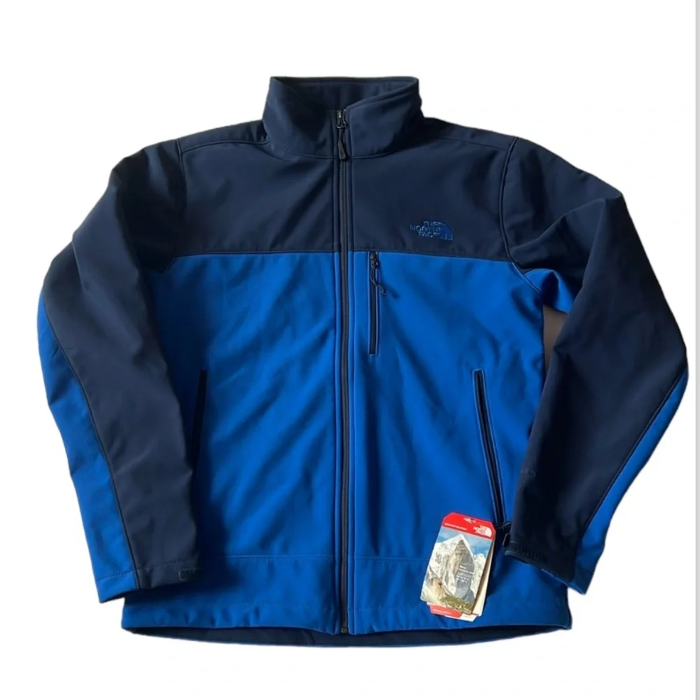 North Face Mens Small Apex Bionic Wind Soft Shell Jacket Cosmic Blue New Hiking